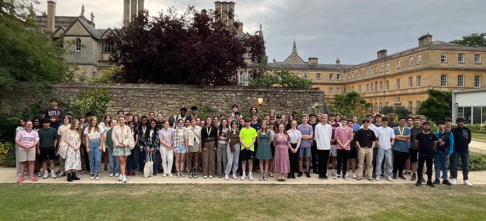 Students from North-East England visiting Trinity College as part of the Oxford North East Residential