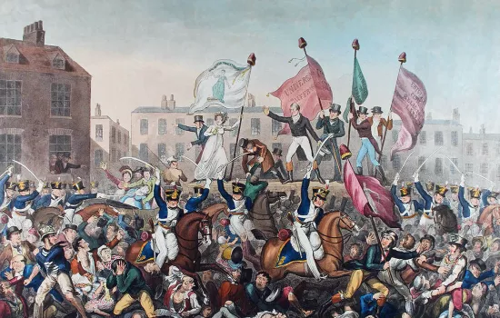 A painting of the Peterloo Massacre