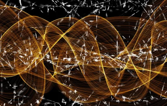 A graphic showing the interplay of abstract fractal forms.