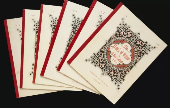A small pile of copies of The Pencil of Nature by William Henry Fox Talbot.