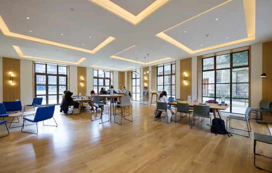 The cafe space in Trinity College's Levine Building.