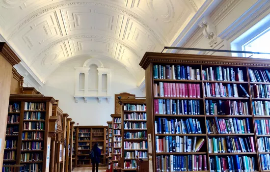 The inside of Trinity's War Memorial Library after its renovation.