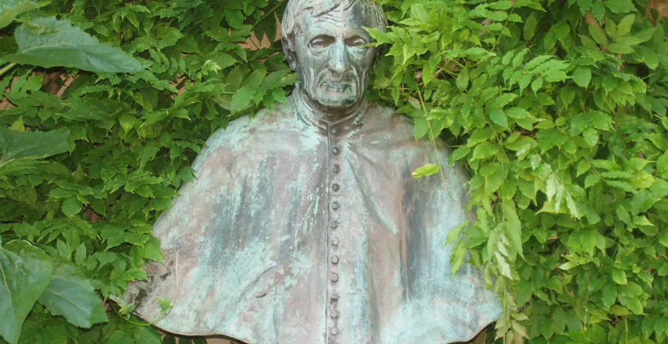 A bust of John Henry Newman sits in Trinity's Garden Quad.