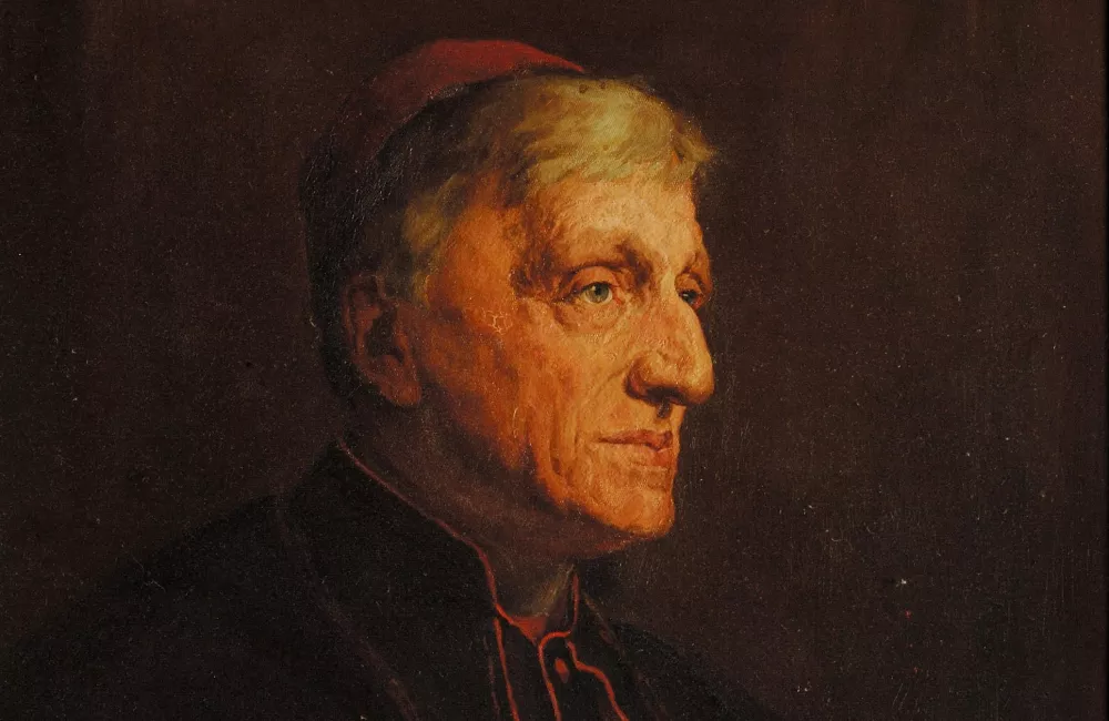 A portrait of John Henry Newman. 