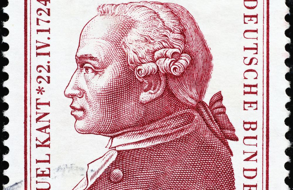  Immanuel Kant portrait on romanian postage stamp.
