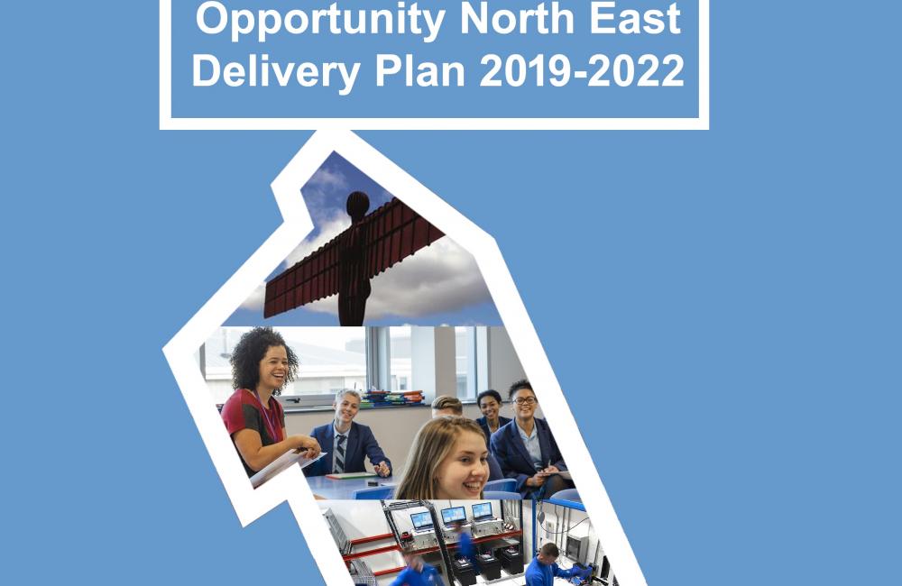 A graphic from the cover of the Department for Education's Opportunity North East Delivery Plan. 