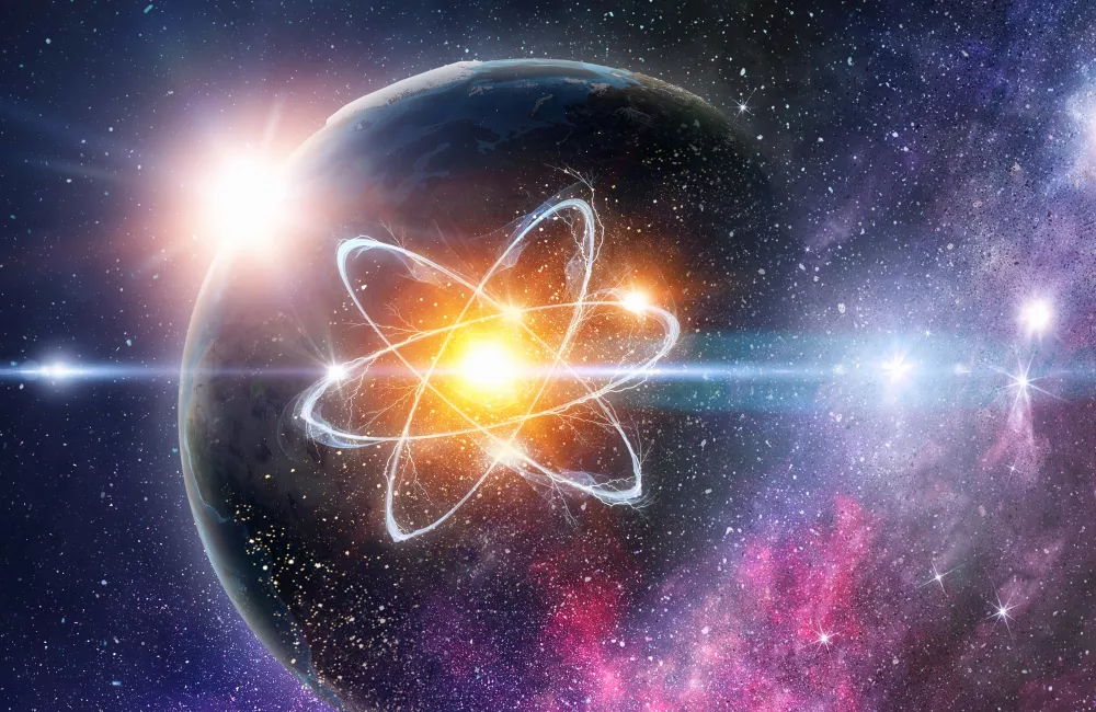 An image and graphic showing nuclear fusion clouds.