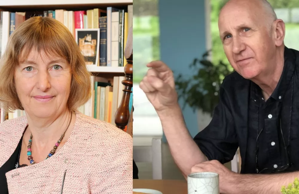 Side by side headshots of Valerie Worth and Craig Clunas.