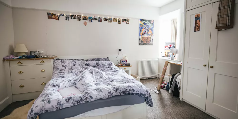 The bedroom in a shared second-year set.