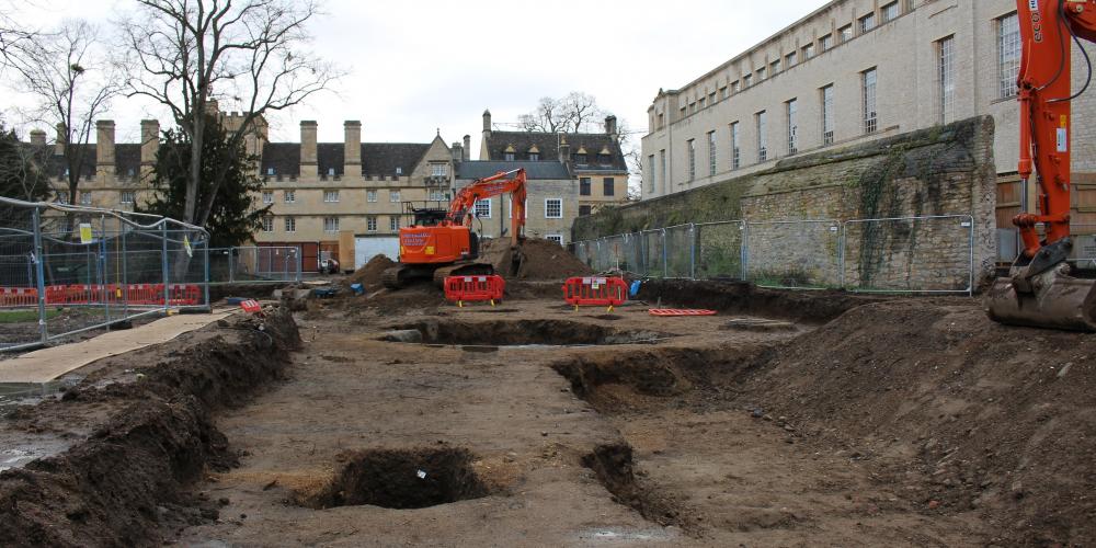 Piling and digging on the Levine Building site next to the Weston Library after a brief stoppage for lockdown.