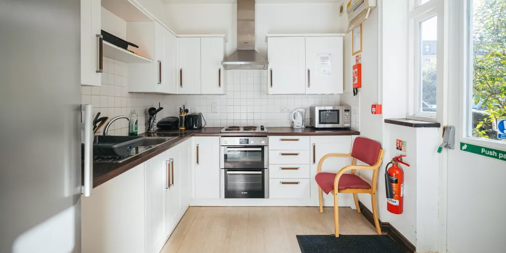 A communal kitchen area in Trinity's Nunnery accommodation.