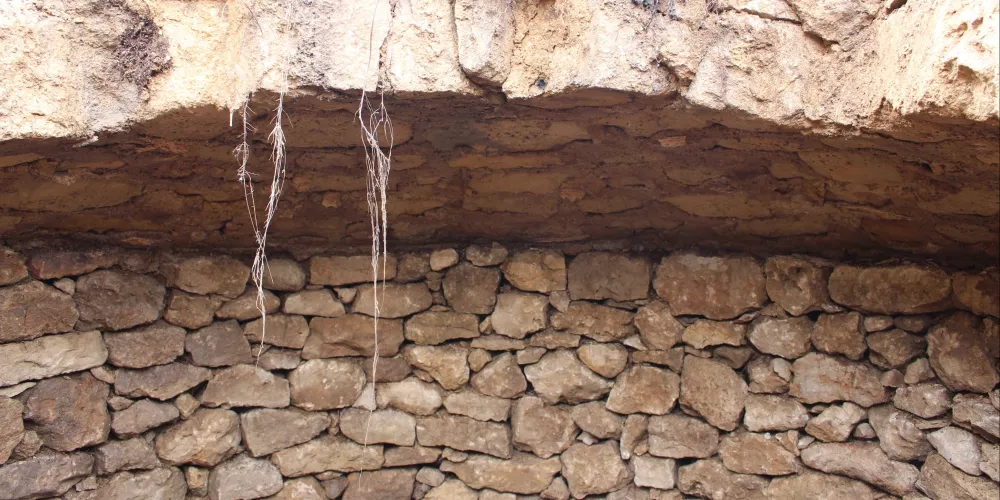 The remains of a well in close-up.