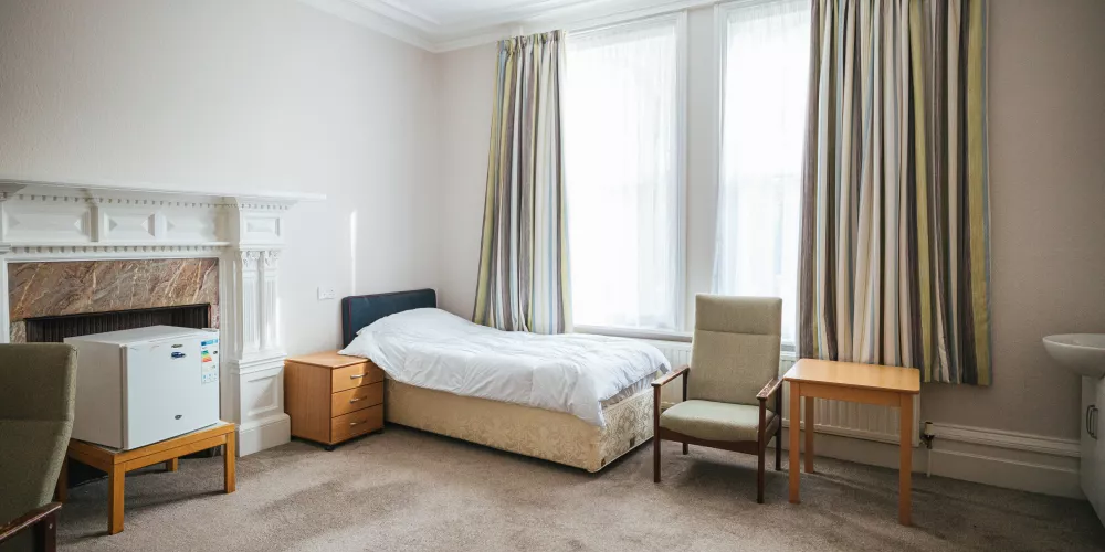 An empty unfurnished single bedroom in the Old Nunnery.