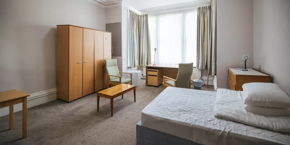 An empty unfurnished single bedroom in the Old Nunnery.