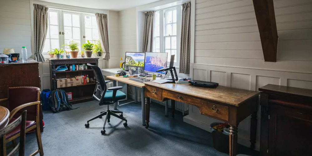An empty postgraduate room in Trinity's main site.
