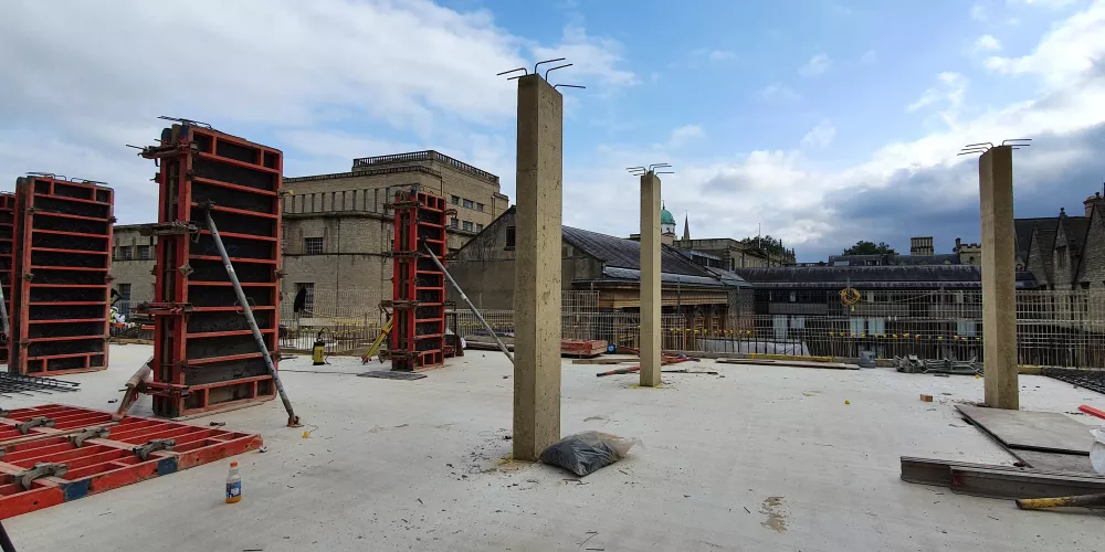 A view of the beginning of the second floor of the Levine Building