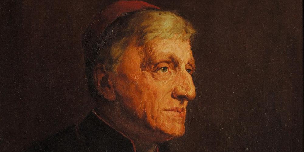 A portrait of John Henry Newman. 
