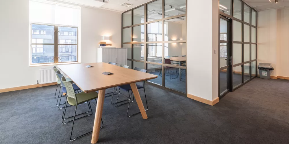 An open-plan office in the Levine Building.