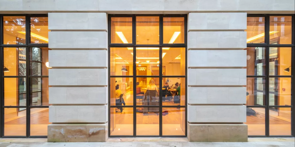 The levine building cafe as seen from outside.