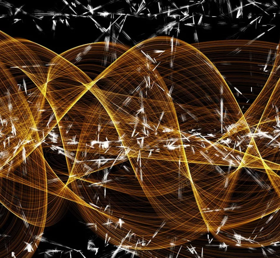 A graphic showing the interplay of abstract fractal forms.