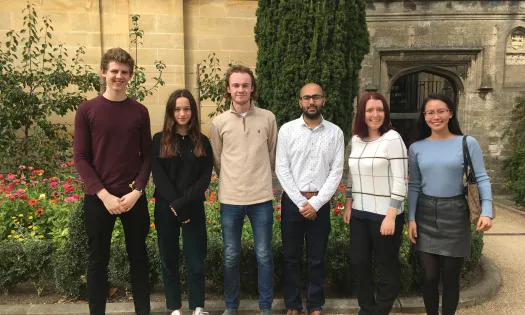 Law Freshers stand in Trinity's front quad.