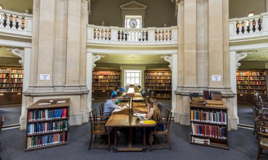Students in the Radcliffe Camera's history library.