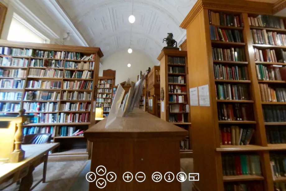 A view of the Trinity College library from the inside.